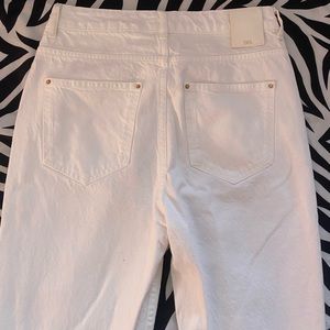 ZARA white straight leg jeans